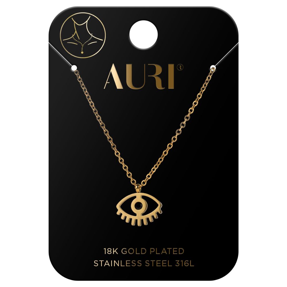 Auri naszyjnik oko z czarnym kamieniem 1 sztuka