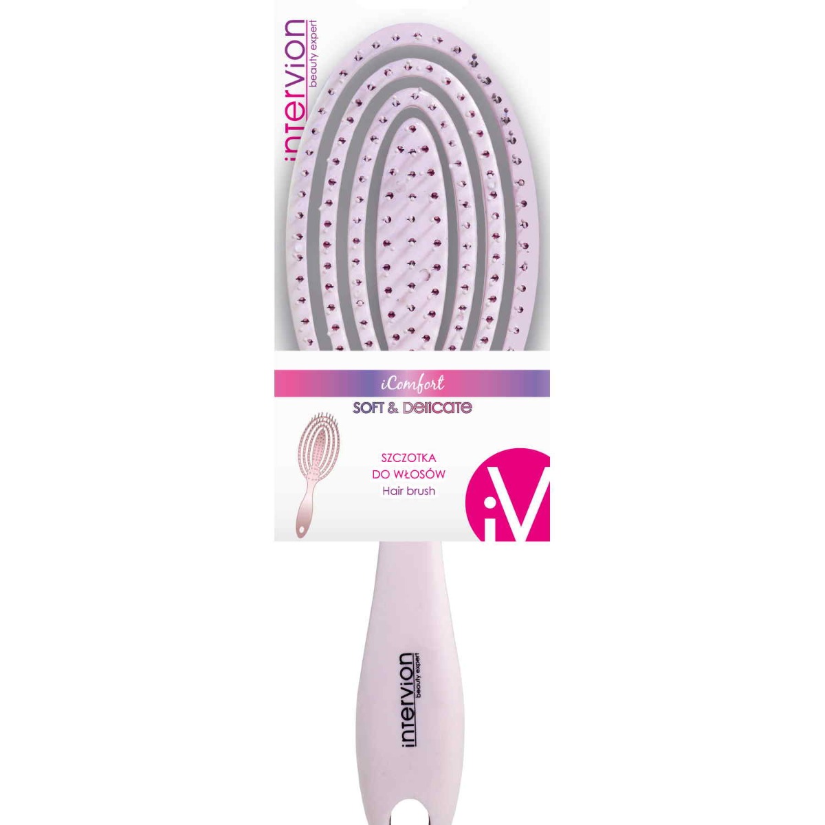 INTERVION ICOMFORT szczotka do włosów przelotowa do włosów cienkich i łamliwych