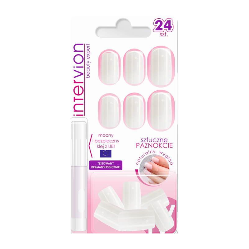 INTERVION INTERV SZTUCZNE PAZNOKCIE MLECZNE - DŁ