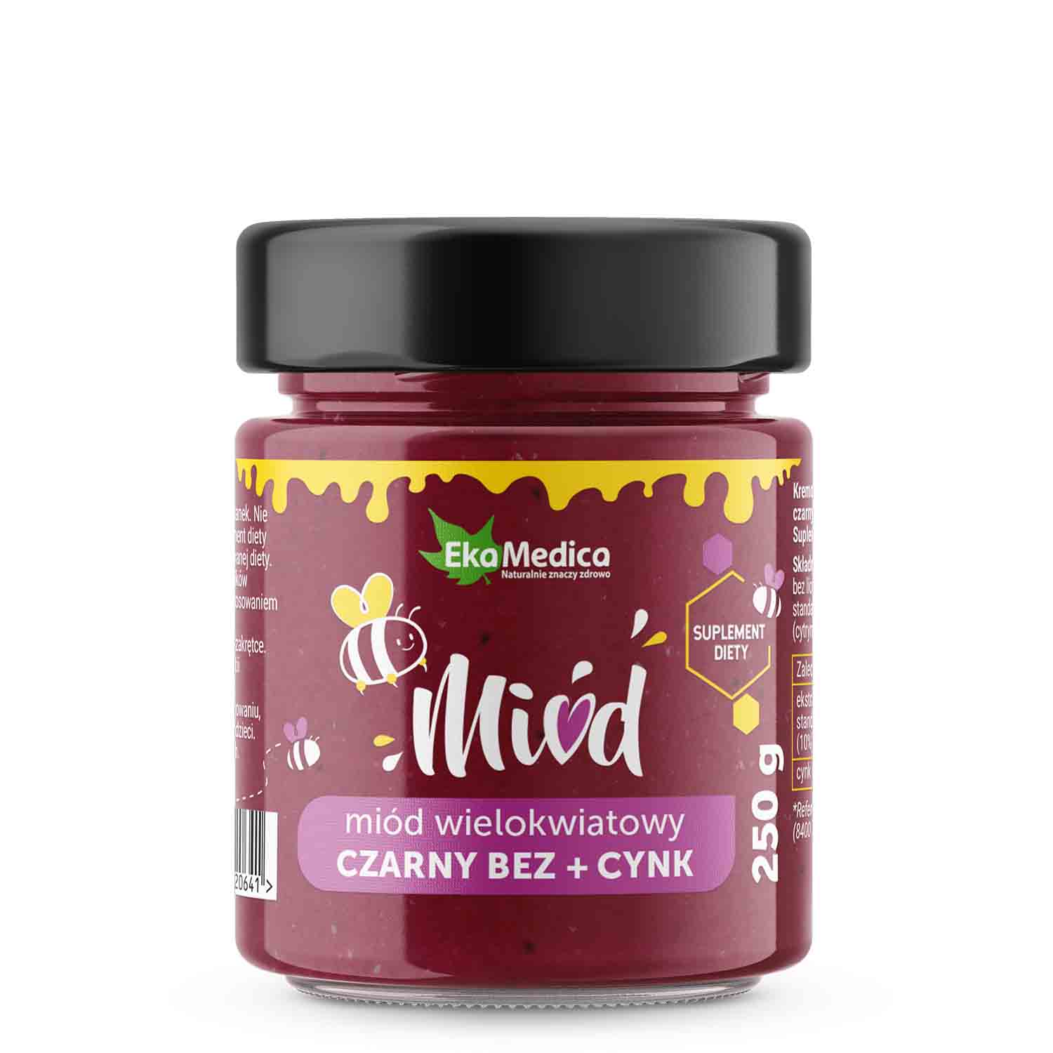 EKAMEDICA MIÓD Z CZARNYM BZEM I CYNKIEM 250G