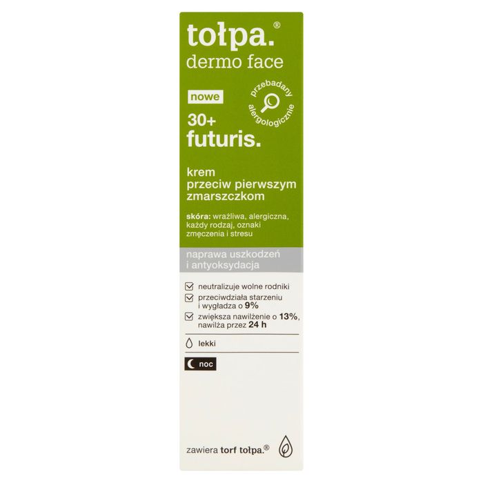 TOŁPA DERMO FUTURIS Krem przeciw pierwszym zmarszczkom na noc, naprawa uszkodzeń i antyoksydacja 30+, 40 ml main product photo