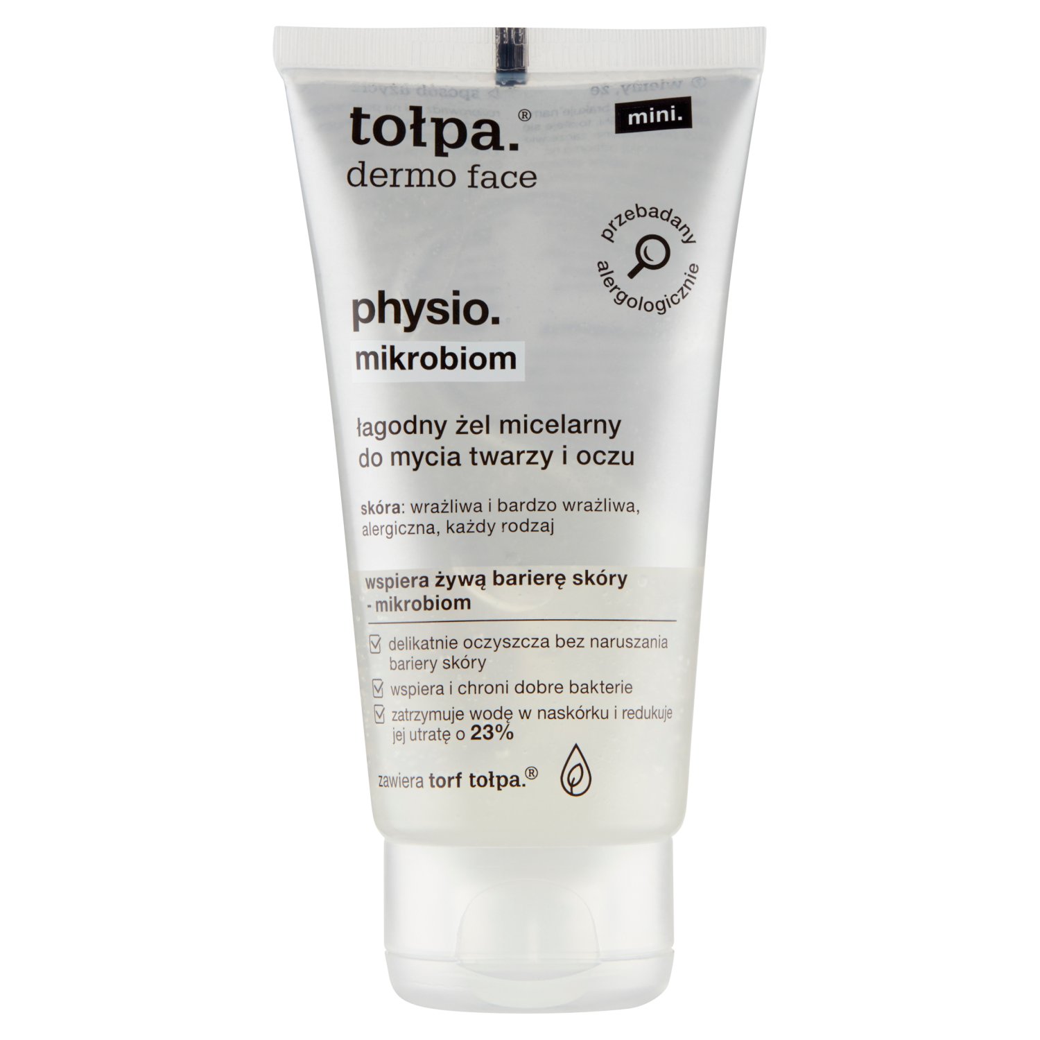 TOŁPA DERMO PHYSIO Łagodny żel micelarny do mycia twarzy i oczu, microbiom, 75 ml