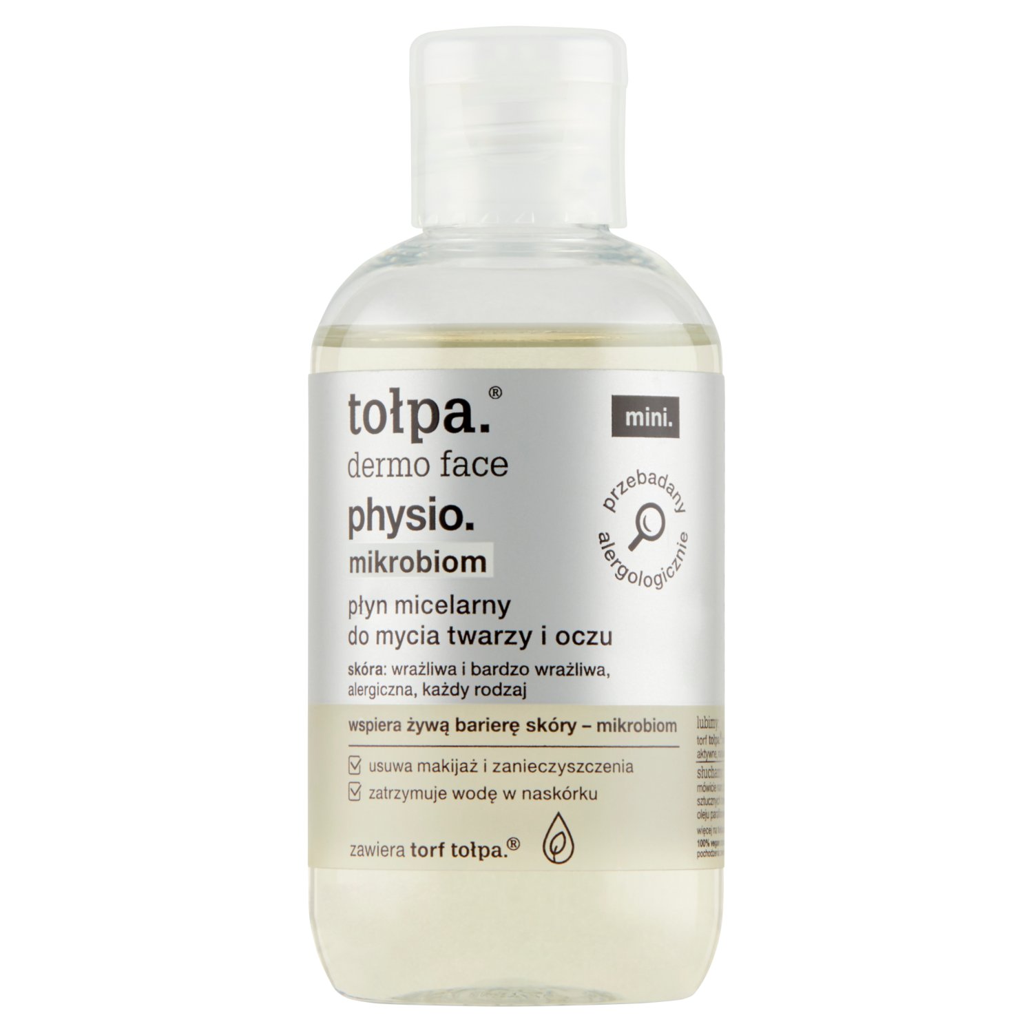 TOŁPA DERMO PHYSIO Łagodny płyn micelarny do mycia twarzy i oczu, mikrobiom, 100 ml