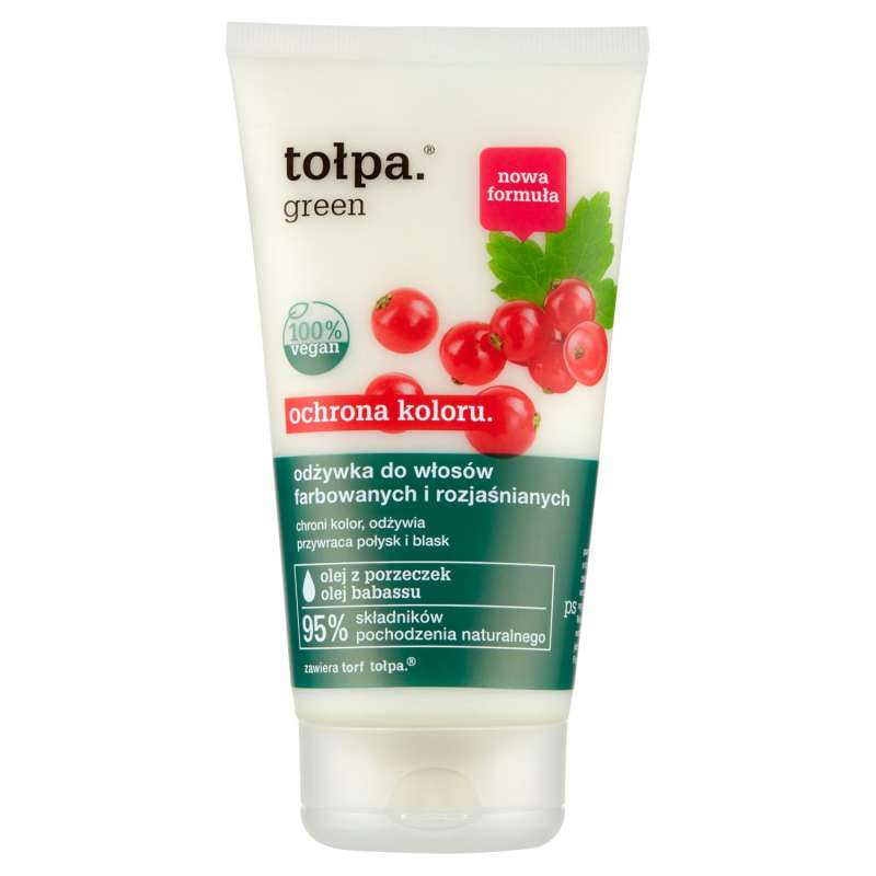 TOŁPA GREEN Ochronna odżywka do włosów farbowanych i rozjaśnianych, olej z porzeczek i babassu, Vegan, 150 ml