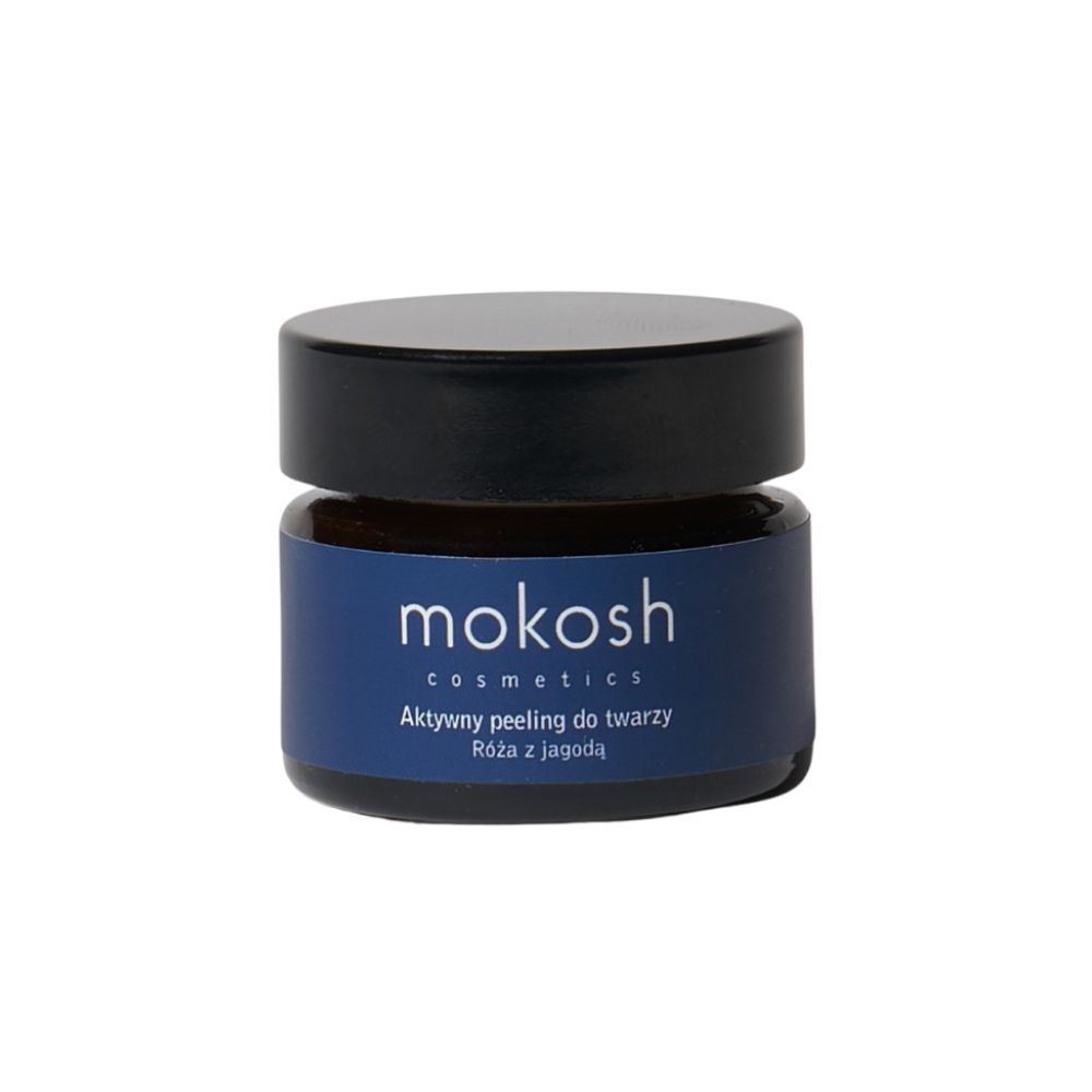 Mokosh Aktywny peeling do twarzy Róża z jagodą mini 15 ml