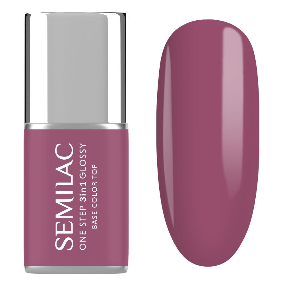Semilac S205 Lakier Hybrydowy 3w1 One Step Glossy Purple Beige 7 ml