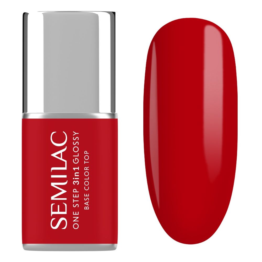 Semilac S530 Lakier Hybrydowy 3w1 One Step Glossy Scarlet 7 ml