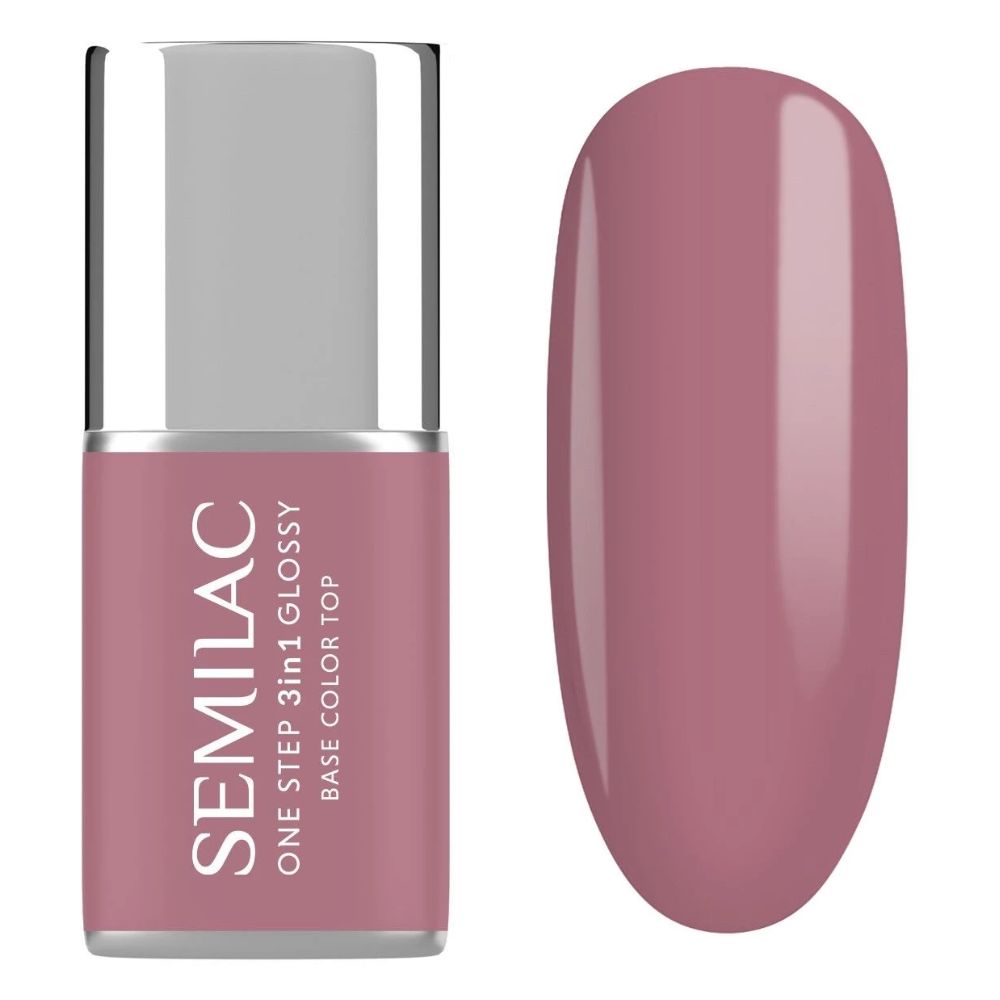 Semilac S201 Lakier Hybrydowy 3w1 One Step Glossy Earth Pink 7 ml