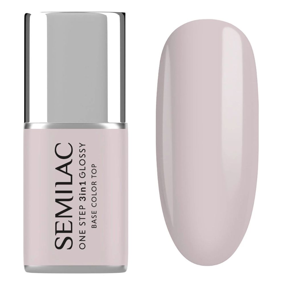 Semilac S610 Lakier Hybrydowy 3w1 One Step Glossy Barely Pink 7 ml