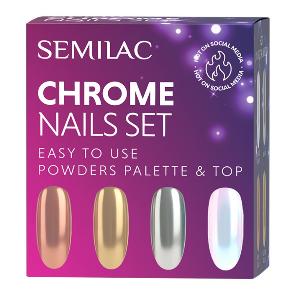 Semilac Chrome Nails Set zestaw kosmetyków 1 sztuka