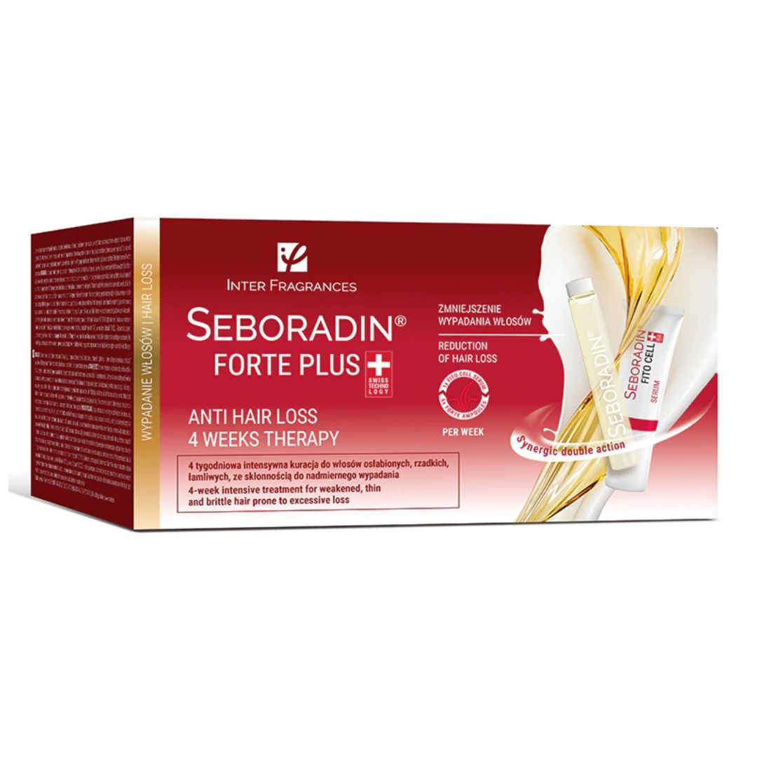 Seboradin ampułki przeciw wypadaniu włosów Forte Plus 24 szt + serum 4 szt.