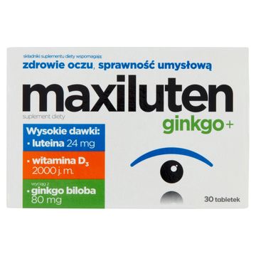 Maxiluten ginko+ Suplement diety 30 sztuk