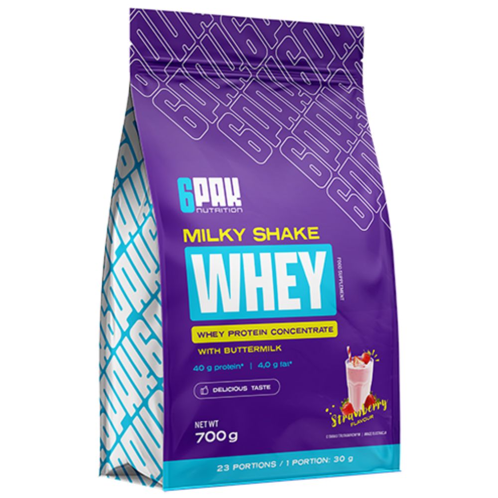 6Pak Milky Shake Whey Strawberry 700 g