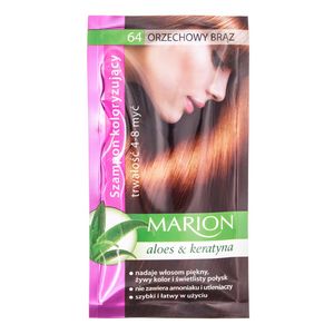 MARION Szamponetka szampon koloryzujący z aloesem i keratyną nr.64 ORZECHOWY BRĄZ , 40 ml