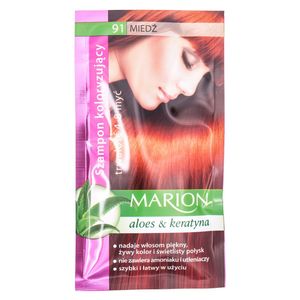 MARION Szamponetka szampon koloryzujący z aloesem i keratyną, nr 91 MIEDŹ, 40 ml