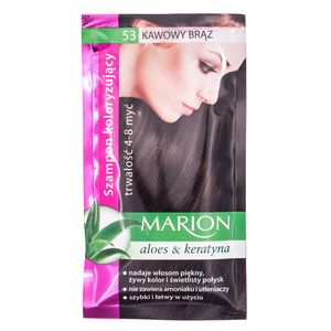 MARION Szamponetka szampon koloryzujący z aloesem i keratyną, nr 53 KAWOWY BRĄZ , 40 ml