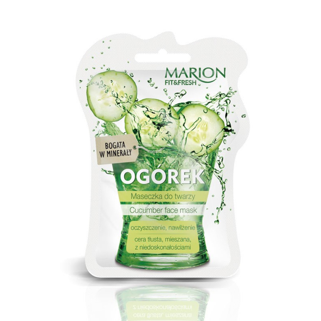 MARION FIT & FRESH Oczyszczająco nawilżająca maseczka do twarzy OGÓREK 7.5 ml