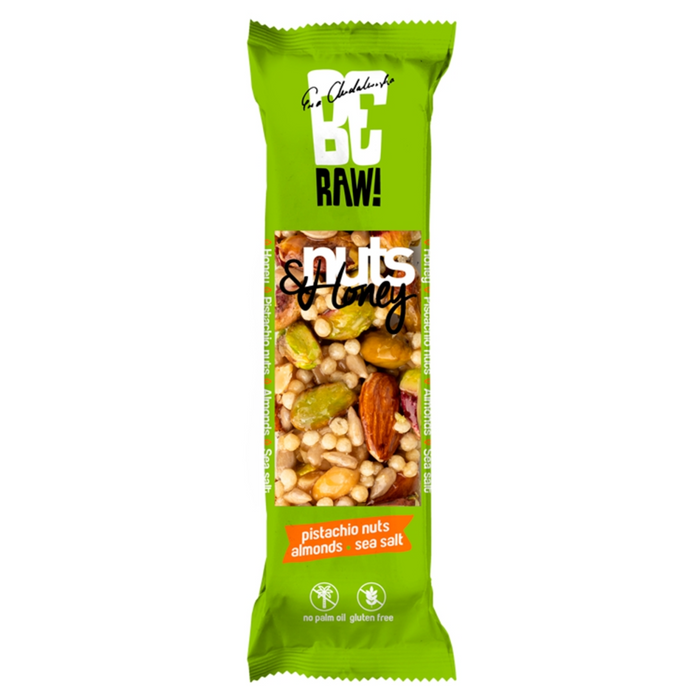 BE RAW! Pistachio Nuts Almonds Sea Salt baton 30 g main product photo