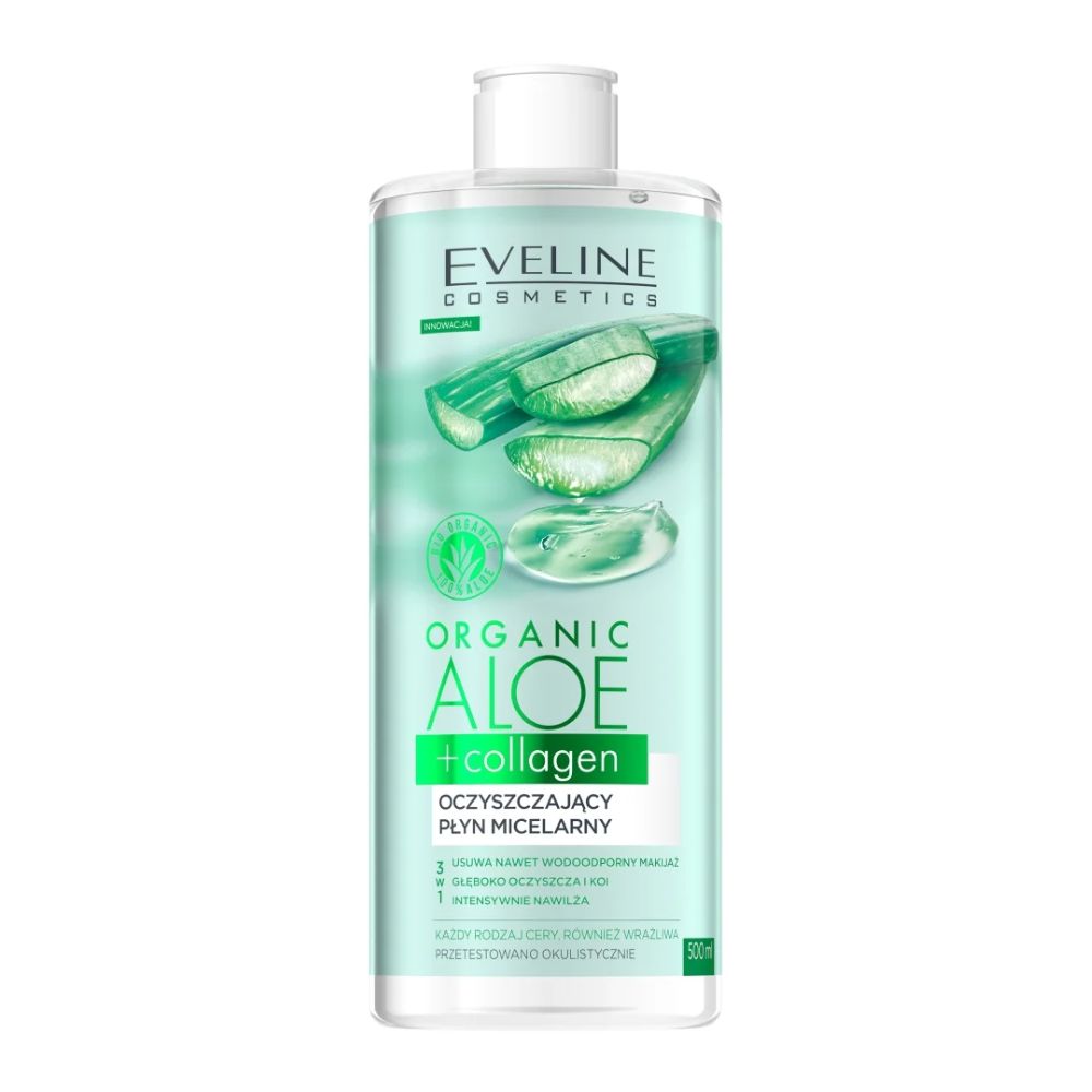 Eveline Cosmetics Organic Aloe + Collagen Oczyszczający płyn micelarny 500 ml