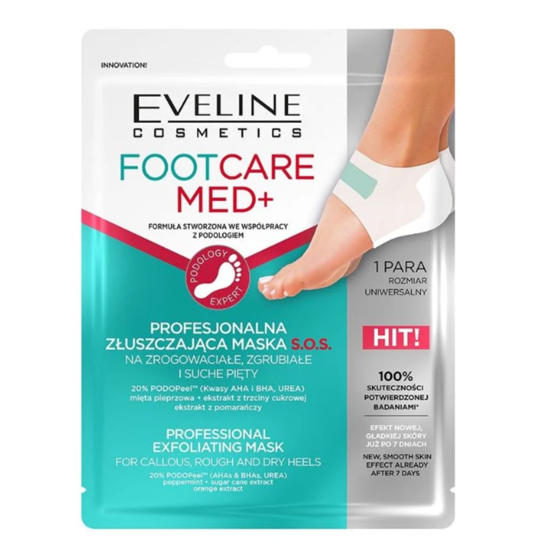 Eveline złuszczająca maska płachtowa na pięty Foot Care Med+ 1 para