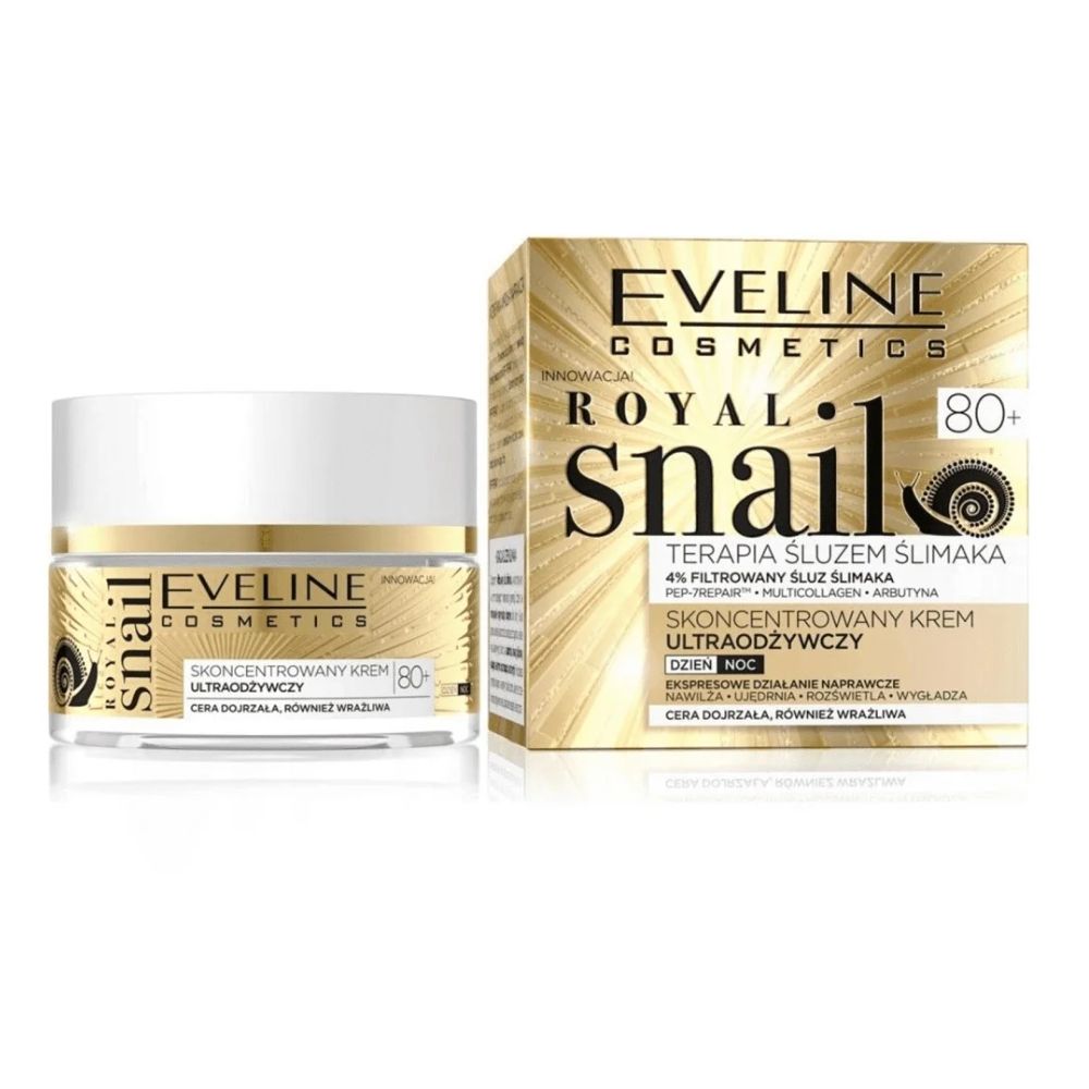Eveline Royal Snail Skoncentrowany Krem Ultraodżywczy na dzień i noc 80+ 50 ml