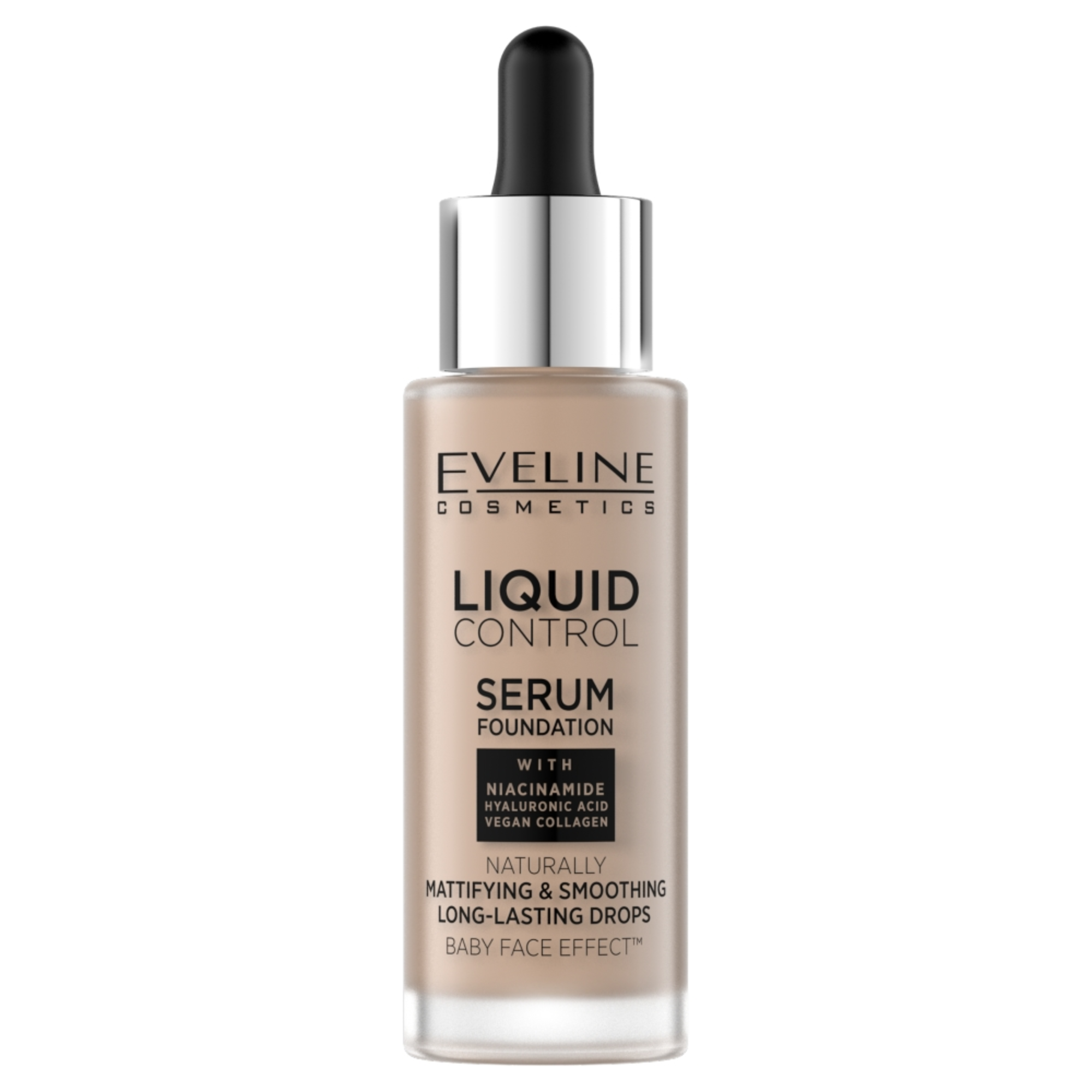 Eveline Liquid Control HD Matujący podkład do twarzy z niacynamidem, 25 light rose