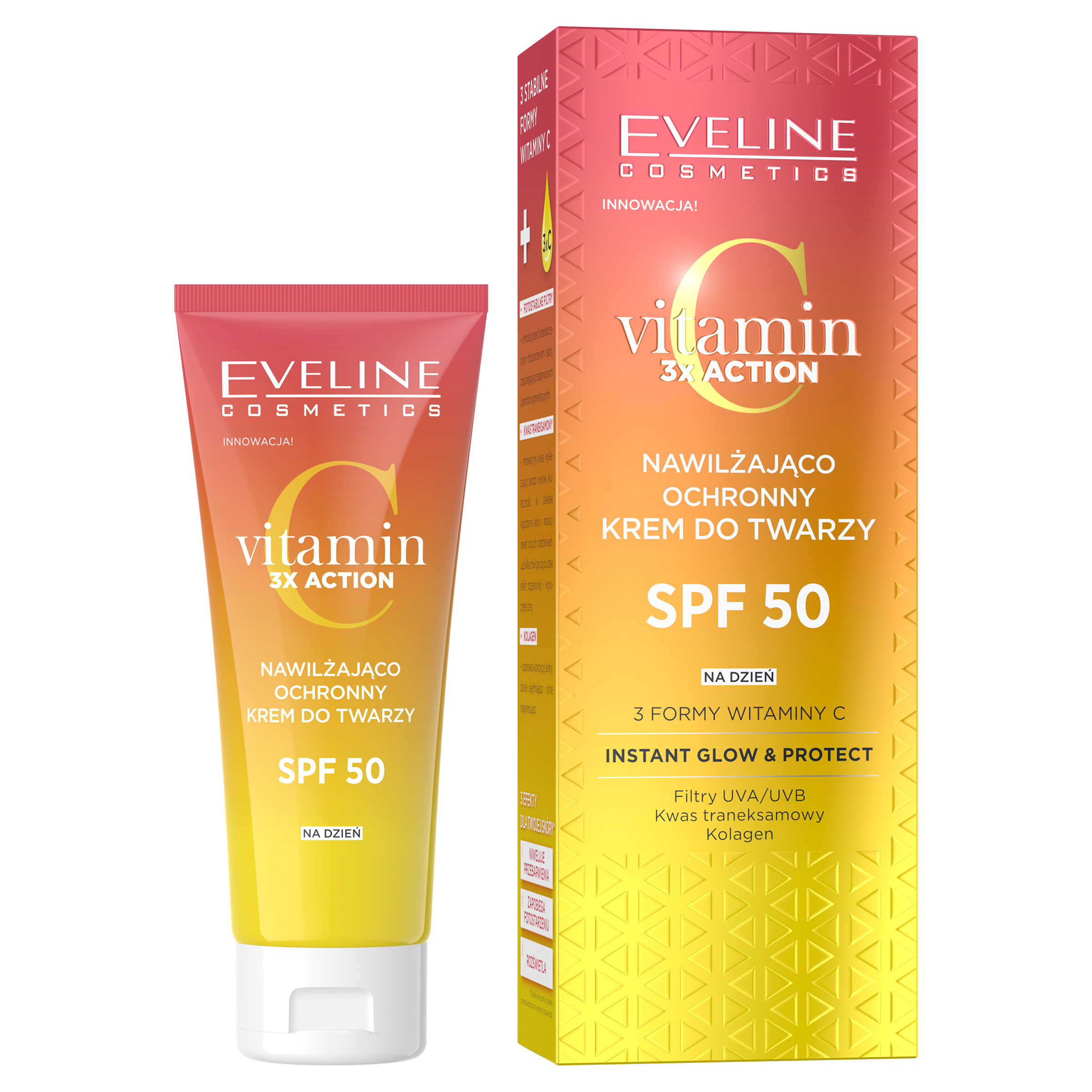 Eveline Cosmetics krem SPF50 Vitamin C 3action na d/n 30ml