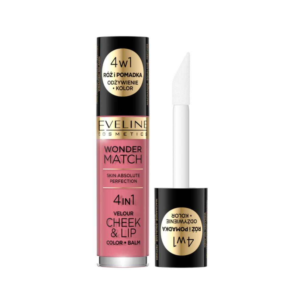 Eveline Wonder Match Róż i pomadka w płynie 04 4,5 ml