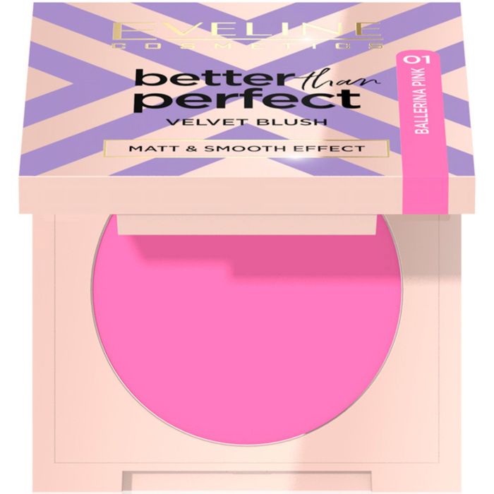 Eveline róż prasowany BETTER THAN PERFECT VELVET BLUSH NR 01 main product photo