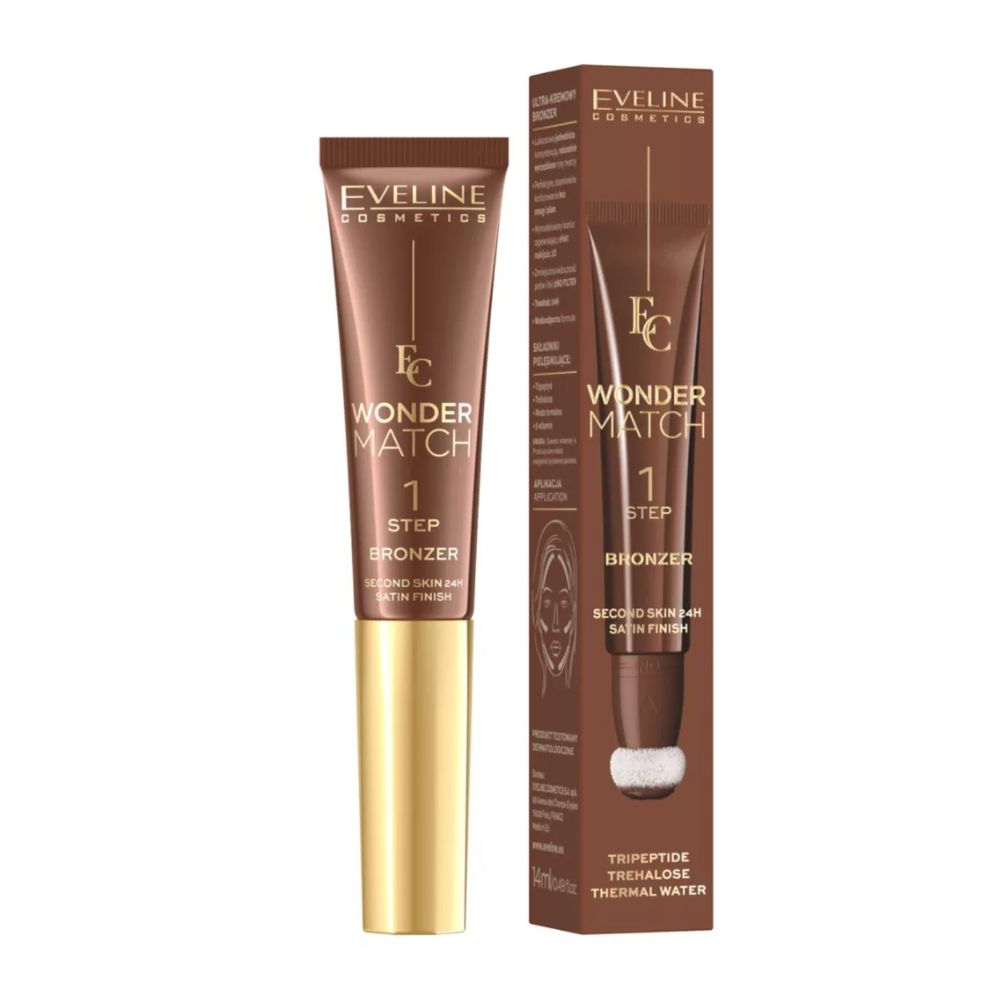 Eveline Wonder Match Bronzer w tubie z gąbką nr 02 14 ml