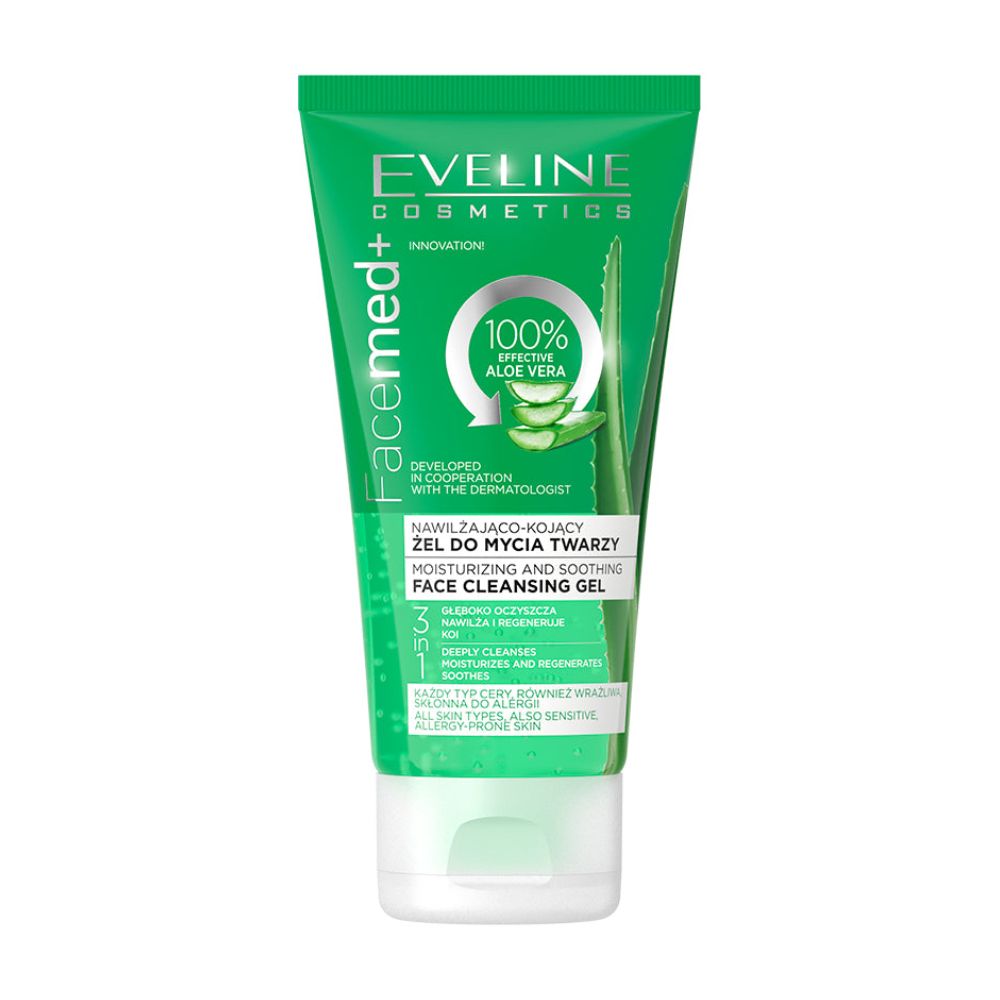 Eveline Facemed+ Nawilżająco kojący Żel do mycia twarzy Aloes mini 30 ml