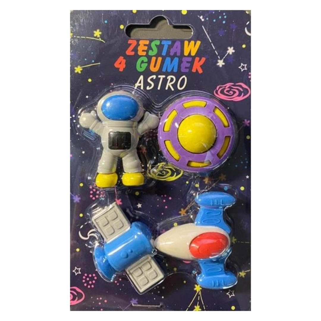 Zestaw gumek do ścierania Astro 4 szt.