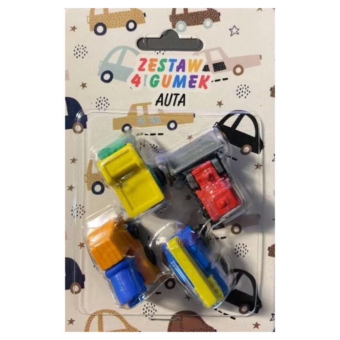 Zestaw gumek do ścierania Auta 4 szt. main product photo