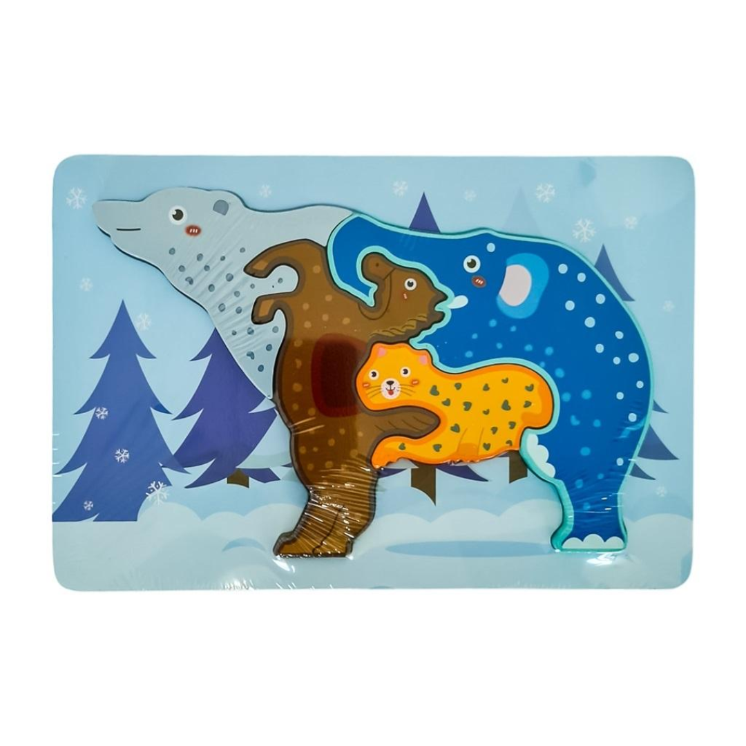 Drewniane puzzle animal Miś