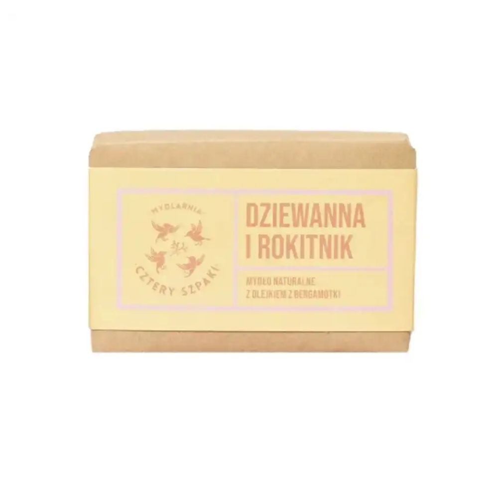 Mydlarnia Cztery Szpaki Dziewanna i Rokitnik naturalne mydło w kostce 110 g
