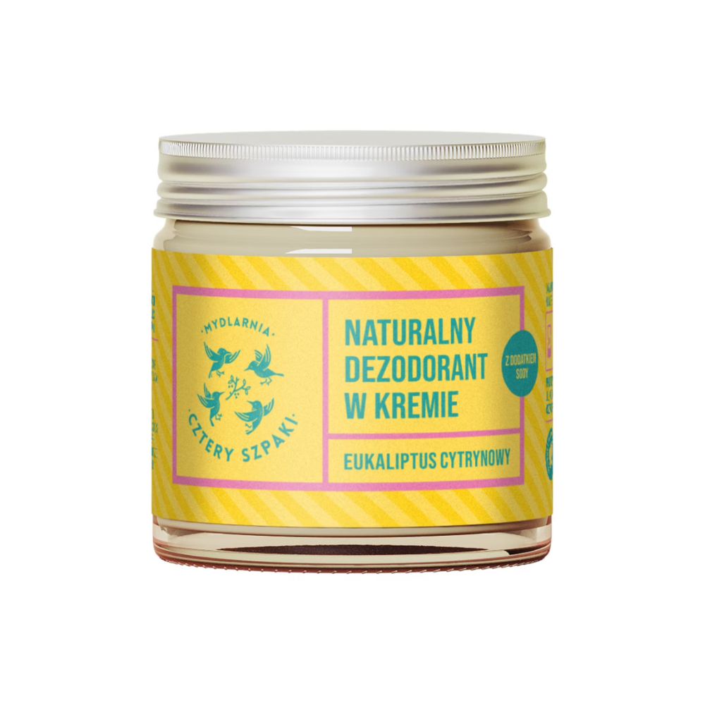 Mydlarnia Cztery Szpaki Naturalny dezodorant w kremie Eukaliptus Cytrynowy z dodatkiem sody 60 ml