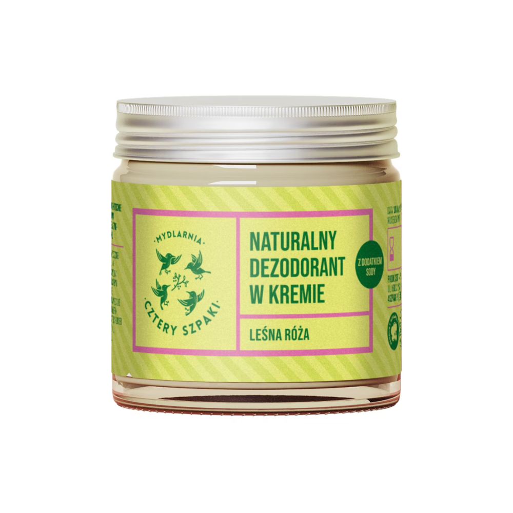 Mydlarnia Cztery Szpaki Naturalny dezodorant w kremie Leśna Róża 60 ml