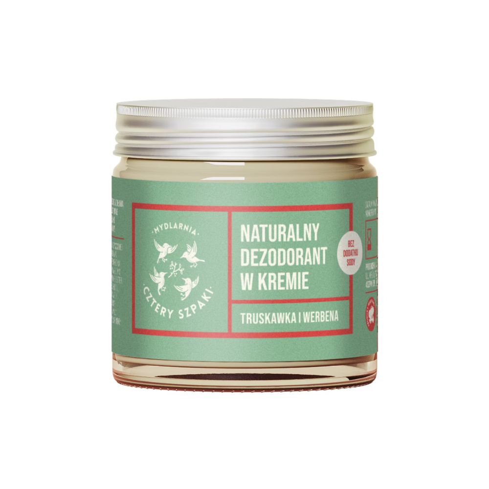 Mydlarnia Cztery Szpaki Naturalny dezodorant w kremie Truskawka i Werbena bez dodatku sody 60 ml