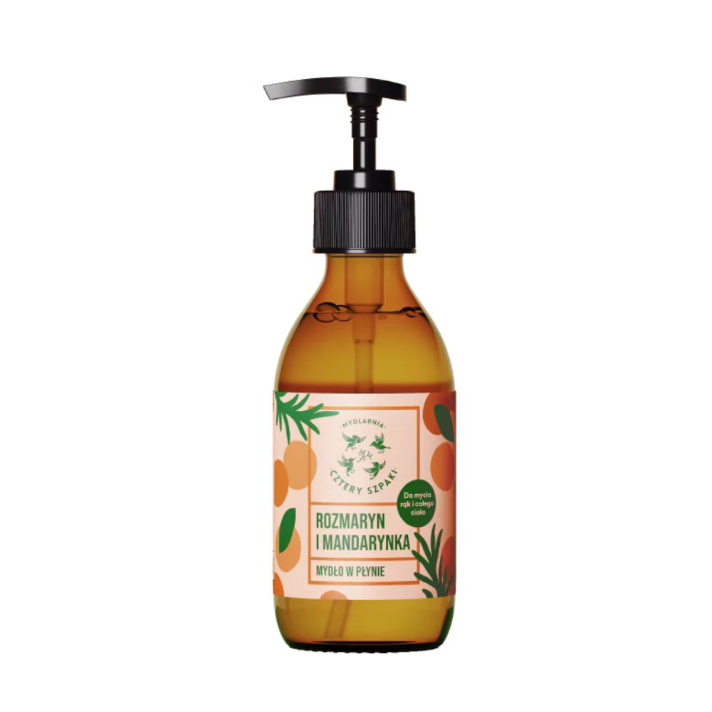 Mydlarnia Cztery Szpaki Rozmaryn i Mandarynka naturalne mydło w płynie 300 ml 