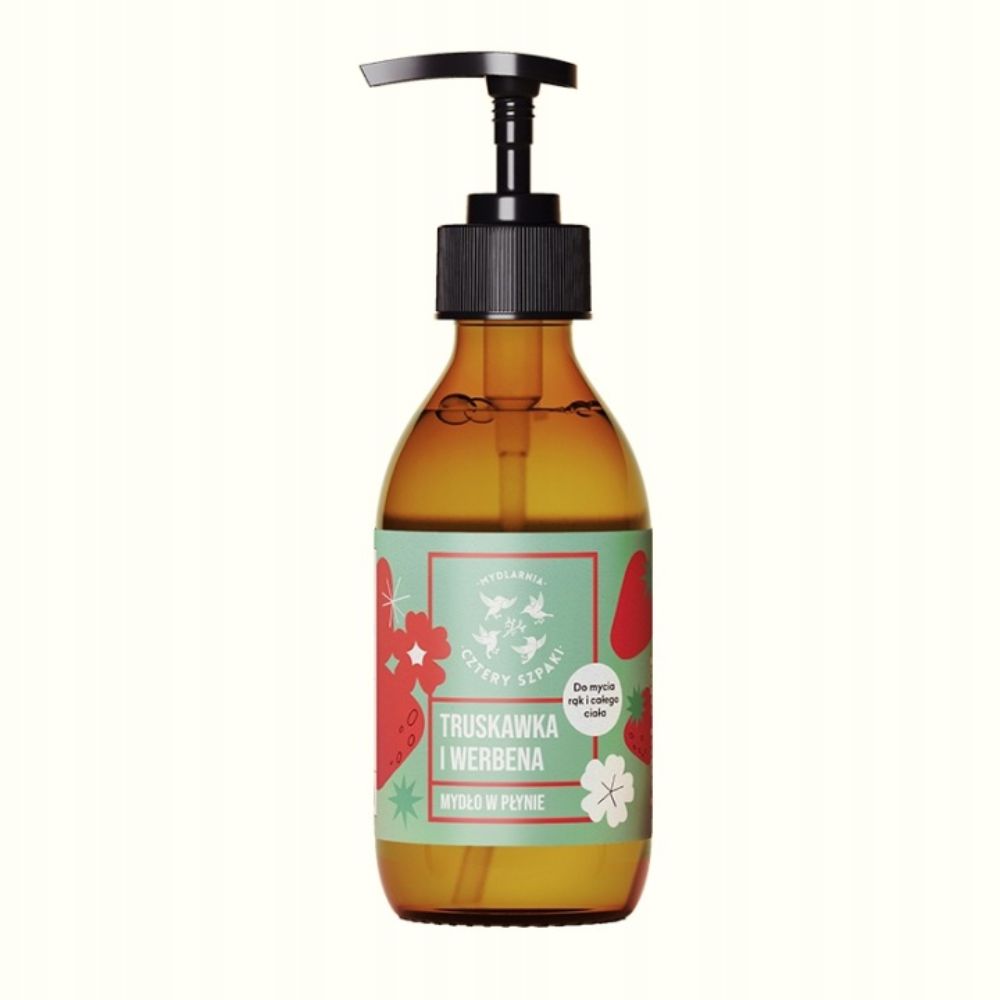 Mydlarnia Cztery Szpaki Mydło w płynie Truskawka i Werbena 300 ml 