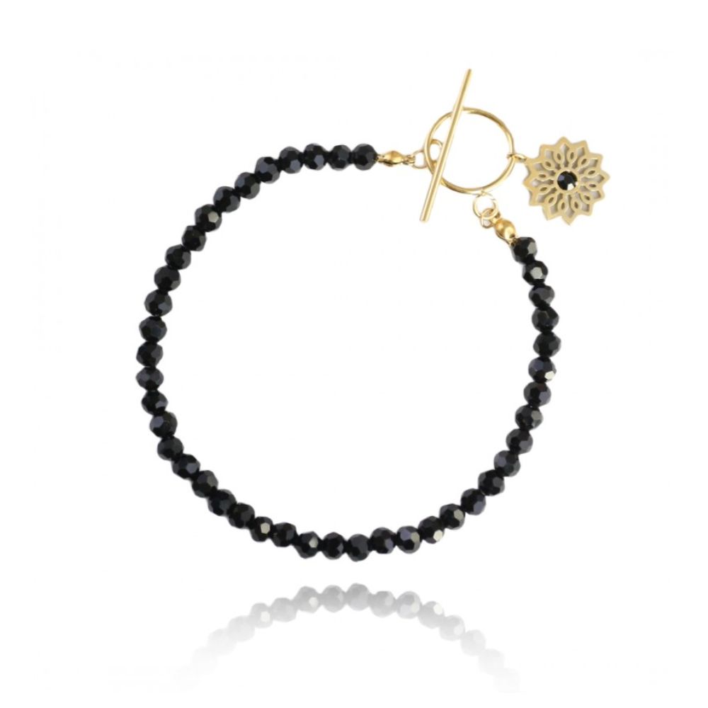 Ecarla Bransoletka na rękę stal chirurgiczna pozłacana złotem BST1456