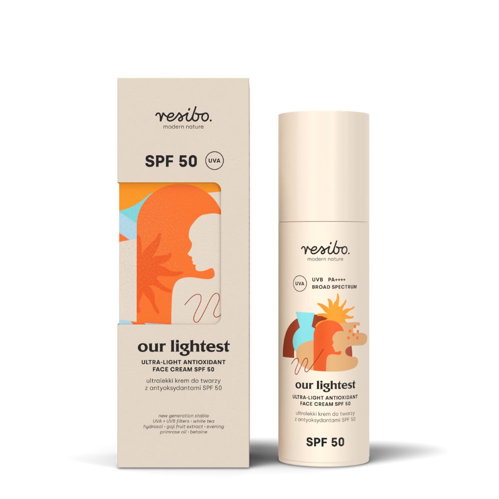 Resibo Our Lightest ultra lekki krem do twarzy z antyoksydantami spf 50 50 ml