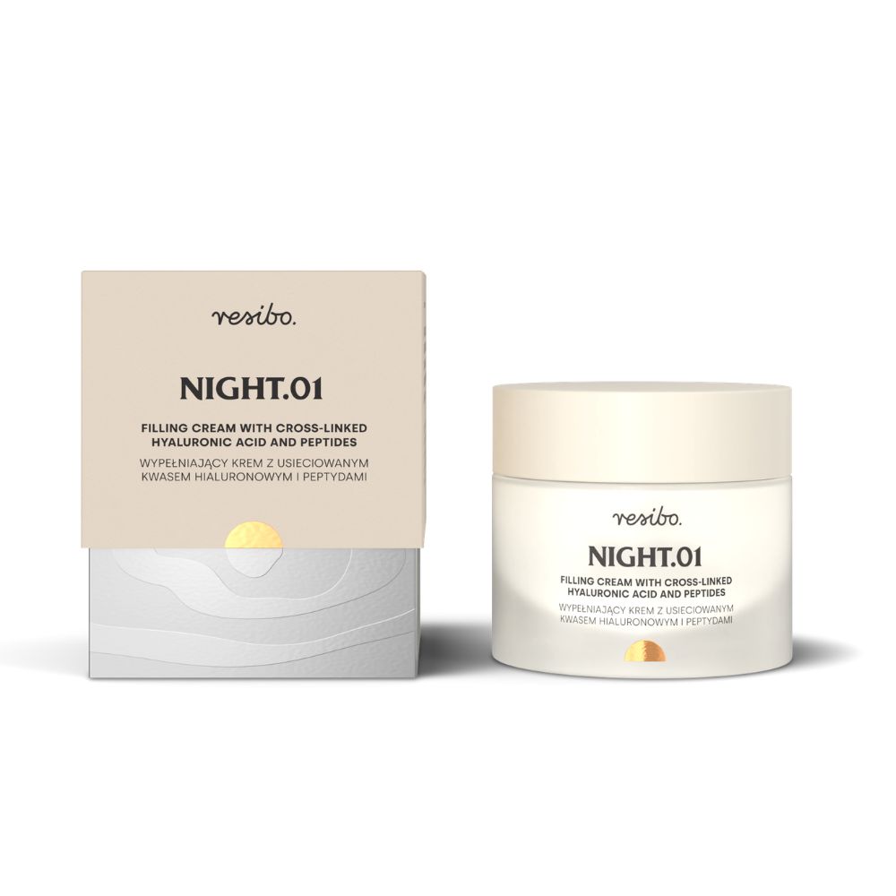 Resibo Night.01 Wypełniający krem z usieciowanym kwasem hialuronowym i peptydami 50 ml 