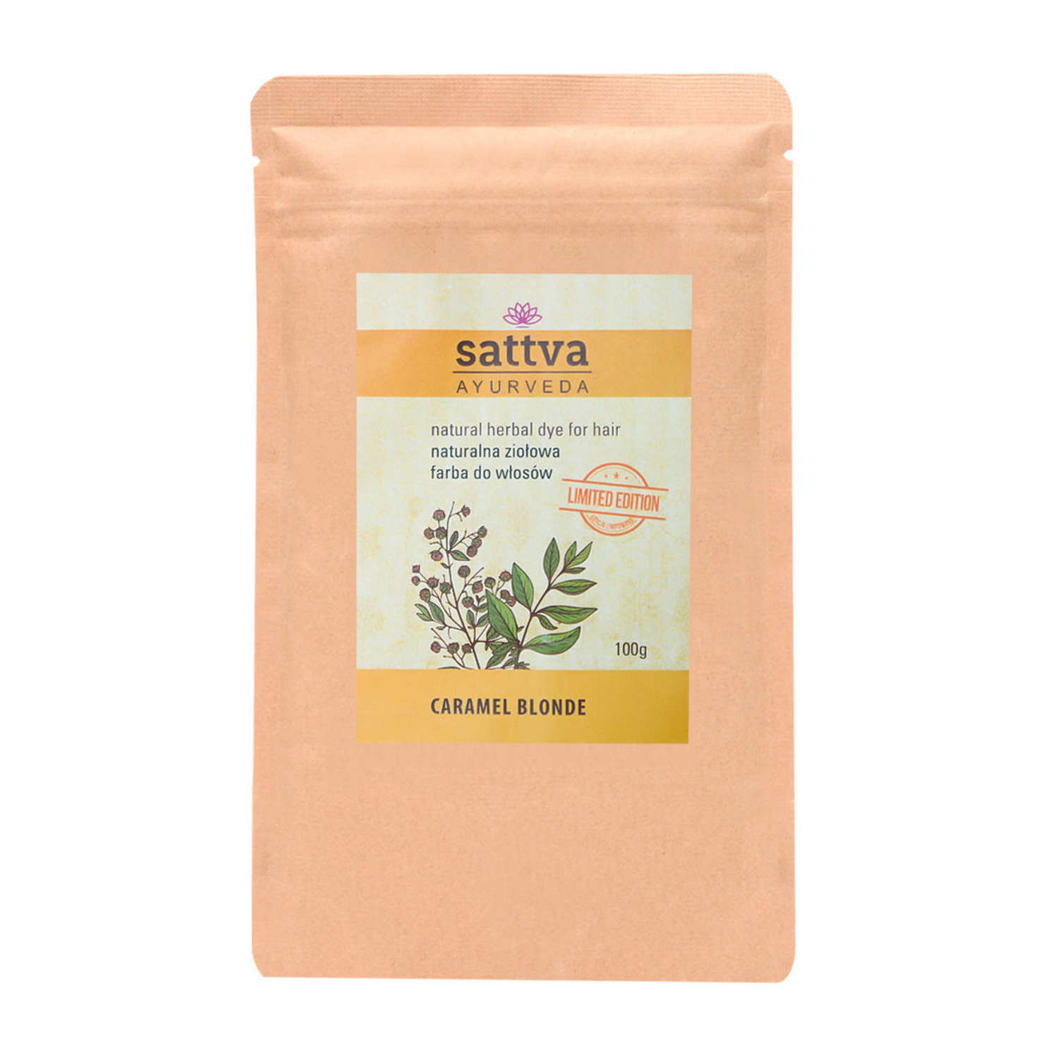 SATTVA AYURVEDA FARBA ZIOLOWA KARMEL.BLOND 100G