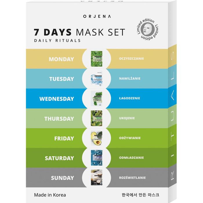 ORJENA 7 DAYS MASK SET ZESTAW MASEK W PŁACHCIE, 1 op. main product photo