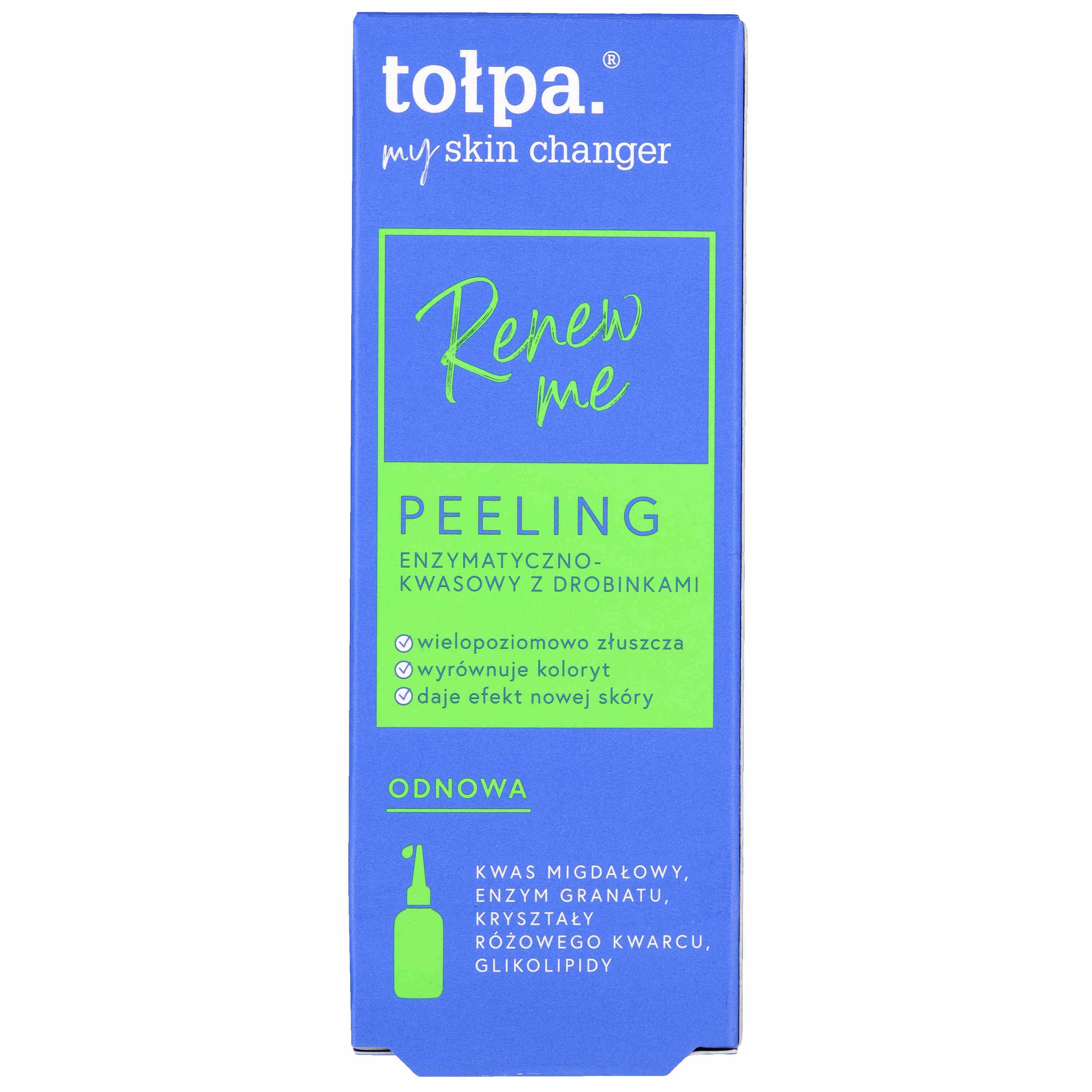 TOŁPA My Skin Changer, RENEW ME, Regenerujący peeling enzymatyczno-kwasowy z drobinkami, 50 ml