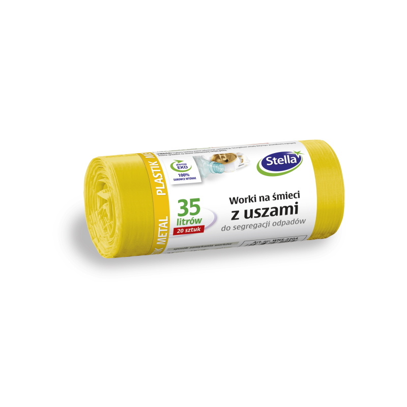 STELLA worki na śmieci segregacja metal-plastik żółte 20szt 35l