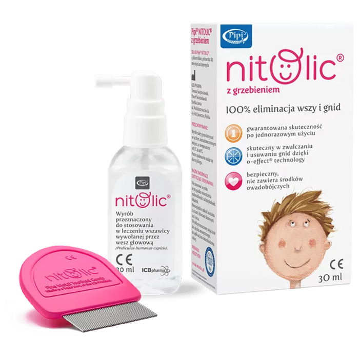 Pipi Nitolic płyn przeciw wszawicy z grzebieniem 30 ml main product photo