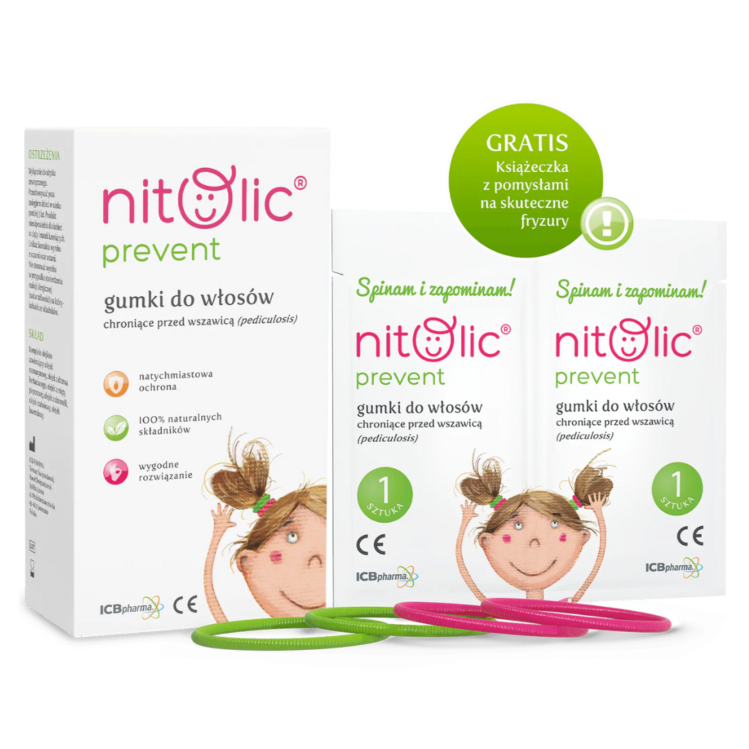 Nitolic Prevent gumki do włosów przeciwdziałające wszawicy 4 sztuki