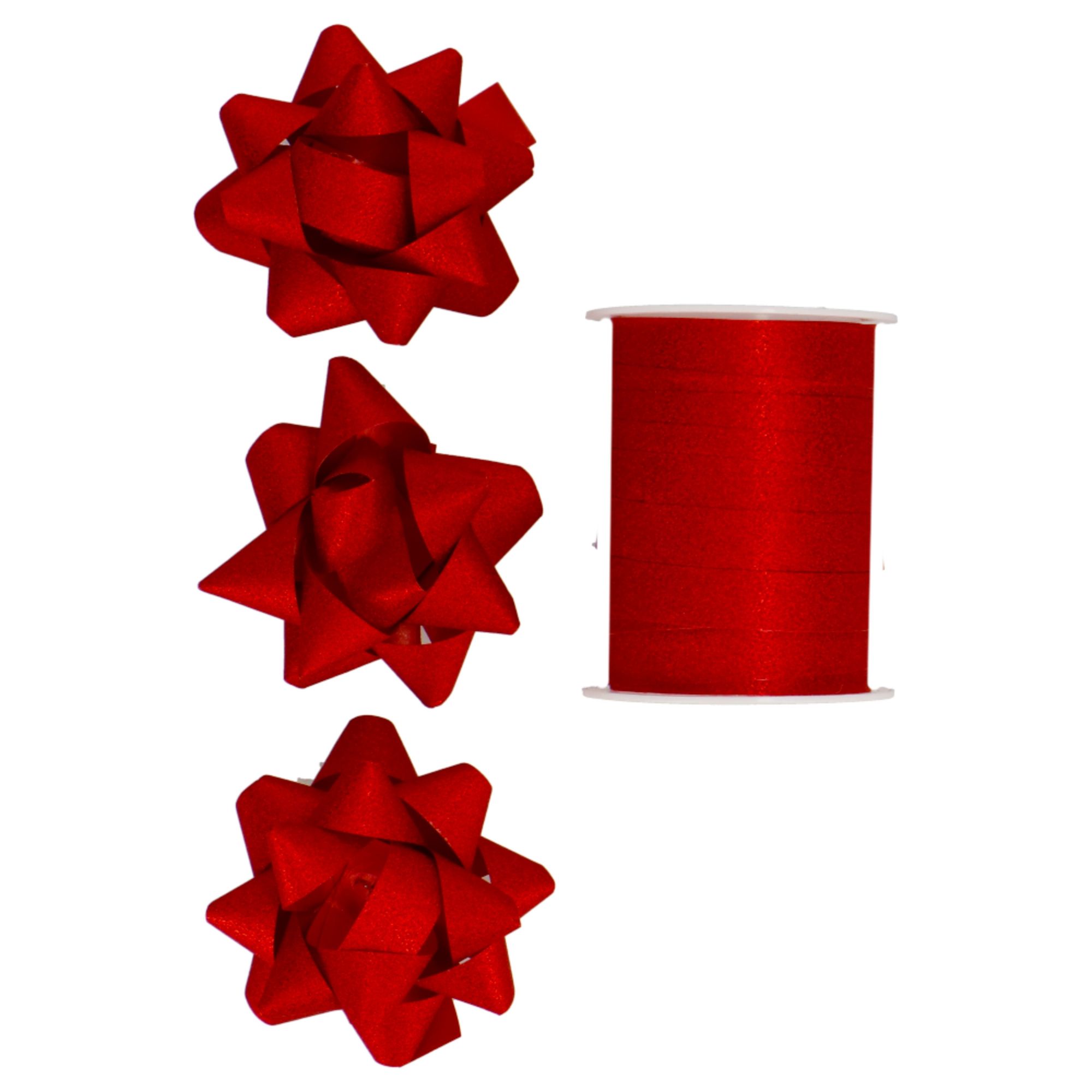 INCOOD Wstążki Rozetki zestaw do pakowania prezentów czerwony 1 sztuka